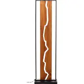 Brilliant Lampadaire design Thunder noir avec du bois