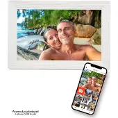 Pora&co Cadre photo numérique avec WiFi et application Frameo 10 pouces, blanc