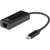 ACT AC7335 Adaptateur USB C vers Ethernet, RJ45 Gigabit Ethernet 10/100/1000Mbps, pour ordinateur portable ou PC
