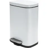 Spirella poubelle cosmétique 5 litres en inox avec abaissement automatique et seau intérieur "Akira" Poubelle de salle de bain Softclose Poubelle blanche