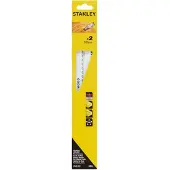 Stanley STA21252-XJ Lames de scie sabre HCS, finition fine, 305 mm, bois, 2 pièces