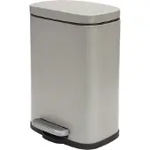 Spirella poubelle cosmétique 5 litres en inox avec abaissement automatique et seau intérieur "Akira" Salle de bain Poubelle Softclose taupe matt