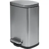 Spirella poubelle à cosmétique 5 litres en inox avec abaissement automatique et seau intérieur "Akira" Poubelle de salle de bain Softclose poubelle argent brossé