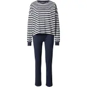 Marc O'Polo Pyjama 'Mix & Match' bleu foncé / blanc