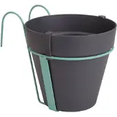 Elho Pot De Fleur Balconniere Rond Loft Urban - Ø 27 X H 20 Cm - Gris Chaud