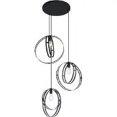 QAZQA Suspension design noire ronde à 3 lumières - Indu