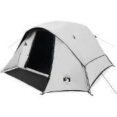 vidaXL Tente familiale 6 personnes Blanc Obscurci Etanche