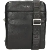 GUESS Hommes, Sac à main, Scala, Flat Top Zip, Textile Crossbody Bag, Black, For Men, Noir