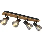 Globo Lighting Spot en bois brun foncé, 4x E14