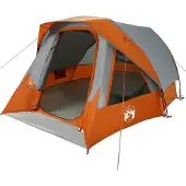 vidaXL Tente de camping 4 personnes grise et orange étanche à l'eau