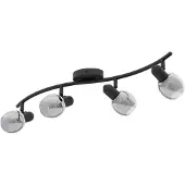 Eglo 98626 POLLICA E14 quadruple plafonnier 640x220mm noir-transparent