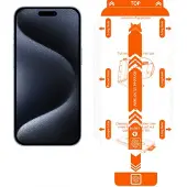 Mobile Origin Orange Screen Guard iPhone 15 Pro Max 2pcs avec applicateur