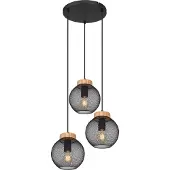 Globo Lighting Lampe pendante noire Pablo Maillage