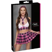 Cottelli - déguisement d’écolière sexy - motif à carreaux rose - set complet - L
