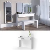 Vicco Coiffeuse Azur blanche 120 cm sans miroir, modèle 20975