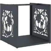 vidaXL Étagère à bois de chauffage Anthracite 40x40x40 cm Acier laminé à froid