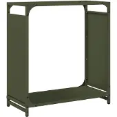 vidaXL Étagère à bois de chauffage vert olive 60x28x65 cm Acier laminé à froid