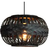 Eglo Lampe pendante noire Towcester Ø 38 cm - bois