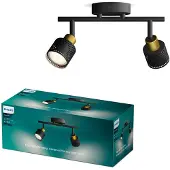 Philips 8720169300095 Niall Spot de plafond / spot 2xGU10 Noir, laiton, ClickFix