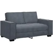 vidaXL Canapé à 2 places Gris foncé 120 cm Velours