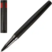 BOSS Stylo roller chromé à motif losanges mat