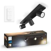Philips Hue Runner Spot Monté en Surface White Ambiance - 3 Spots - Noir + Variateur