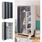 Vicco Armoire Doros Blanc 100x168cm avec roulettes, Model 40633
