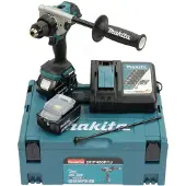 Makita DHP 486 RTJ Perceuse-visseuse à percussion sans fil 18 V 130 Nm Brushless + 2x Batteries 5.0 Ah + Chargeur + Coffret Makpac