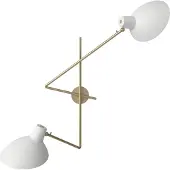 Astep VV Cinquanta Twin Applique murale Brass Mount, White Reflector