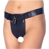Rimba - Ceinture de chasteté ouverte en cuir (noir)