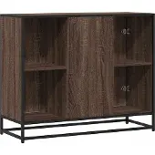 vidaXL Sideboard brun imitation chêne 92x35x76 cm Bois composite