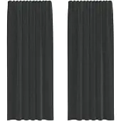 vidaXL Voile Rideaux avec poches à tringles 2 pcs. noir