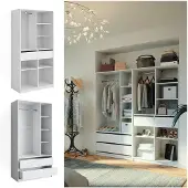 Vicco Armoire à vêtements Elmo Blanc 200x200cm Lot de 2, Model 50203