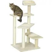 PawHut Arbre à chat Arbre à chat avec colonnes en sisal, beige