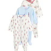 Next Barboteuse / body bleu clair / rouge / blanc cassé