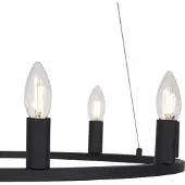 QAZQA Suspension industrielle noire à 9 lumières - Knight