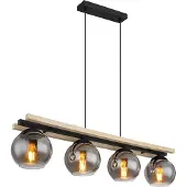 Globo Lampe à suspendre métal noir mat, 4x E27
