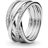 Pandora Bague Scintillante & Lignes Polies