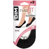 Dim Protège-Pieds Femme Invisifit Spécial Ballerines x2, Noir, L-XL