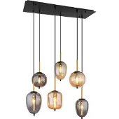 Globo Lighting Lampe suspendue 6 lumières Blacky noir