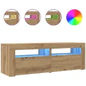 vidaXL Armoire TV avec LED Chêne Artisan 120x35x40 cm Bois composite