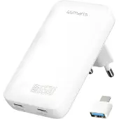 4smarts Netzladegerät FlatPlug Slim Dual 65W GaN 2C, weiß
