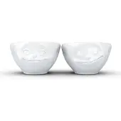 Tassen Set De 2 Mini Bols Rêveur Et Heureux En Porcelaine