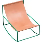 Valerie Objects Rocking Chair Muller Van Severen Green Frame|Leather