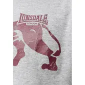 Lonsdale T-Shirt 'Endmoor' gris chiné / lie de vin