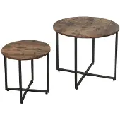 Molecule Lot de 2 tables basses Virgo - brun/noir