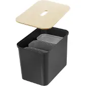 Orthex Collecteur de déchets Collect 76l set complet avec 3 inserts, noir (1 set)
