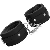 Ouch! Plush Menottes En Cuir Noir