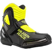 MUGENRACE Hurry Chaussures Moto Noires Jaune Néon Perforées Taille 46