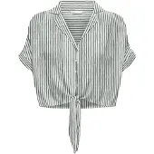ONLY Chemisier 'ONLPAULA' gris / blanc